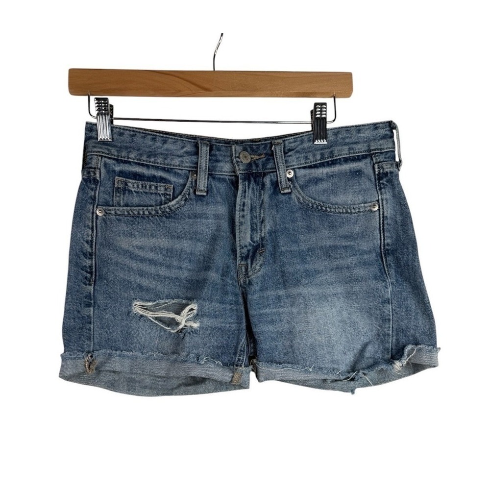Lucky Brand Mid Rise Boy Denim Shorts size 00/24 Blue